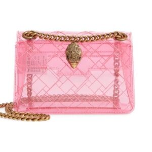 KURT GEIGER LONDON pink gold Kensington Transparent Mini Shoulder Bag